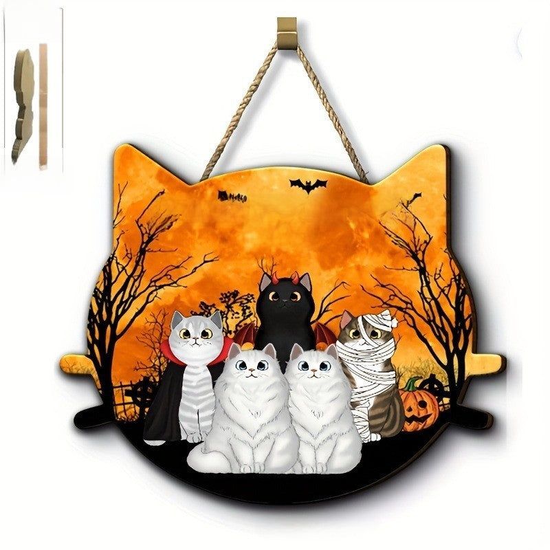 Halloween Printed Boxwood Door Sign