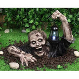 Halloween Resin Zombie Lantern with LED Light