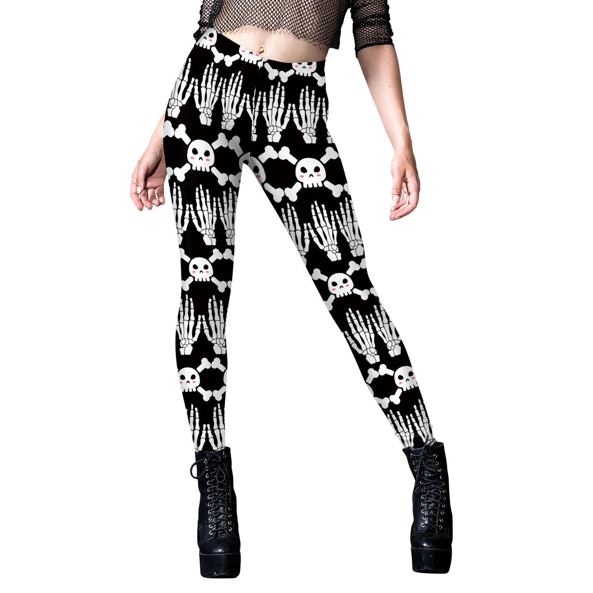 Halloween Skull Print Yoga Pants