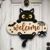 Halloween Printed Boxwood Door Sign