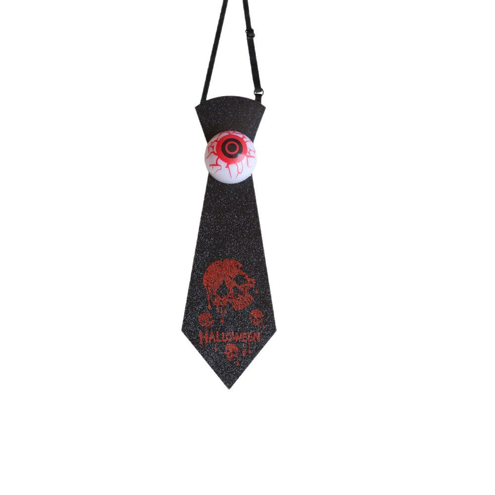 Halloween Light-Up Eyeball Tie - Non-woven fabric