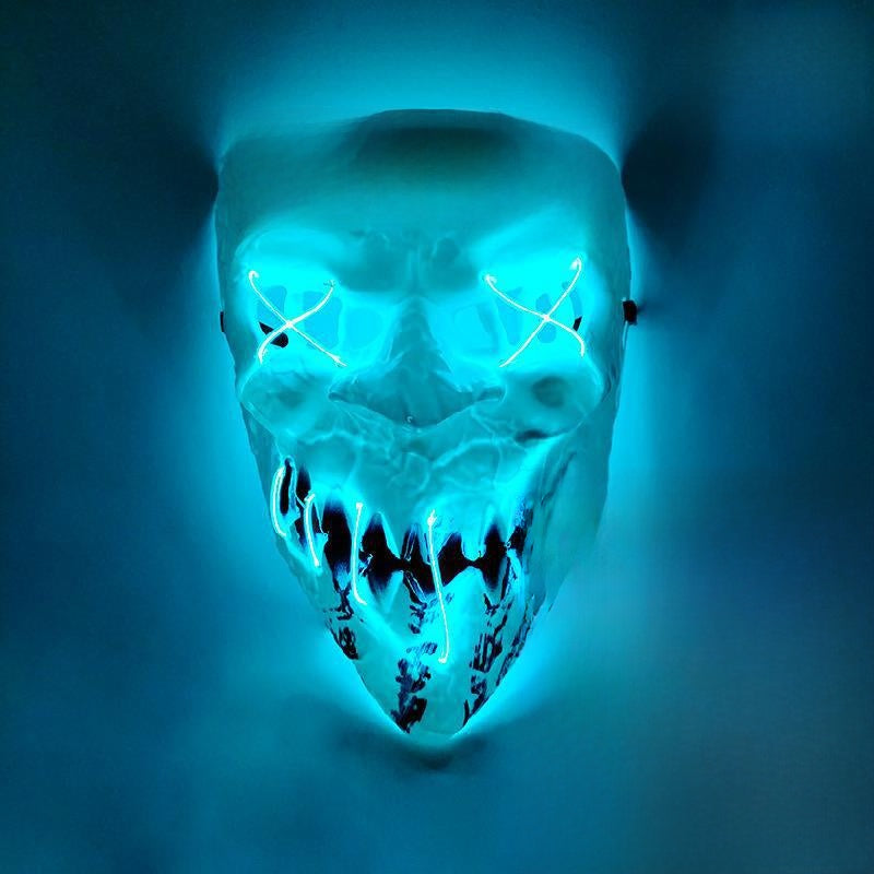 LED Glowing Mask for Halloween Masquerade - PVC