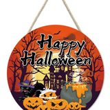 Halloween Printed Boxwood Door Sign