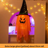 Luminous Wizard Hat Halloween Decoration with Warm Light - Cloth