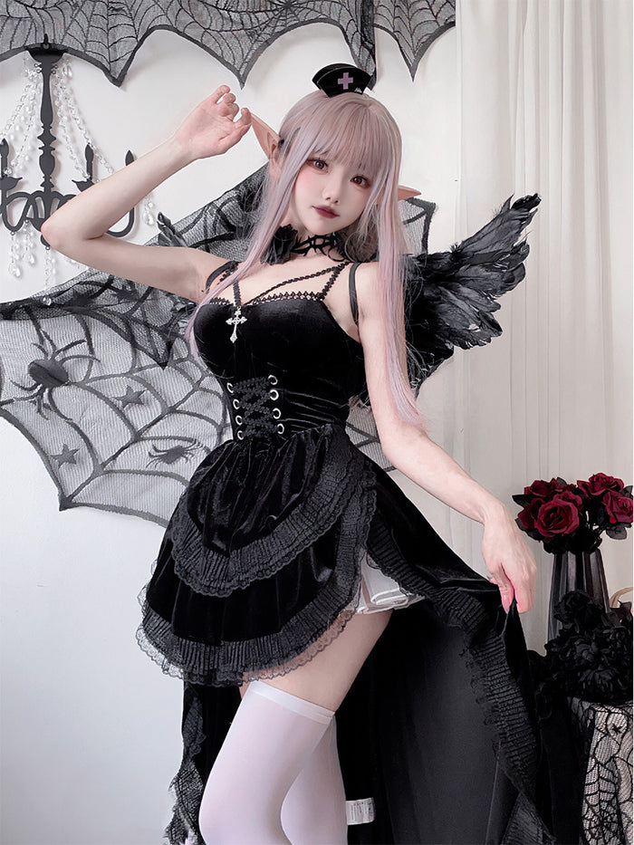 Halloween Gothic Costume Dress - Black and Red