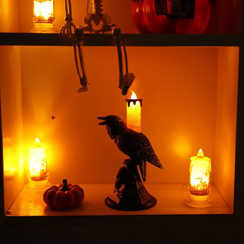 Halloween Crow LED Flameless Candle - Plastic