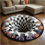 Halloween and Christmas Round Rug