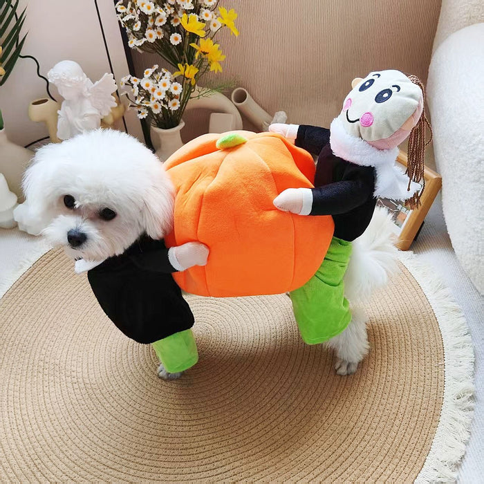 Halloween and Christmas Pumpkin Pet Costume - Cloth