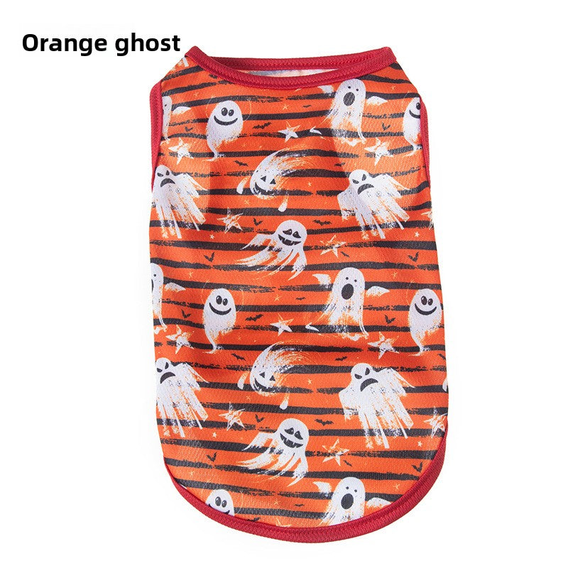 Halloween Pet Vest Pumpkin Print - Polyester