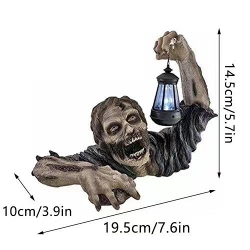 Halloween Resin Zombie Lantern Decoration