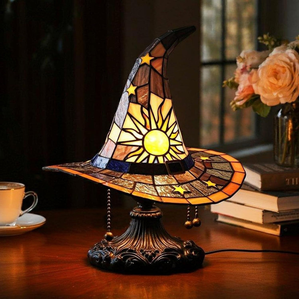 Resin Gothic Halloween Witch Hat Night Light