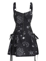 Halloween Print Backless Mini Dress - Polyester