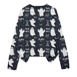 3D Print Halloween Round Neck Knitted Sweater - Polyester