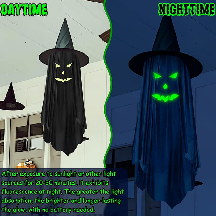 Halloween Glow-in-the-Dark Hanging Ghost Decoration - Cloth