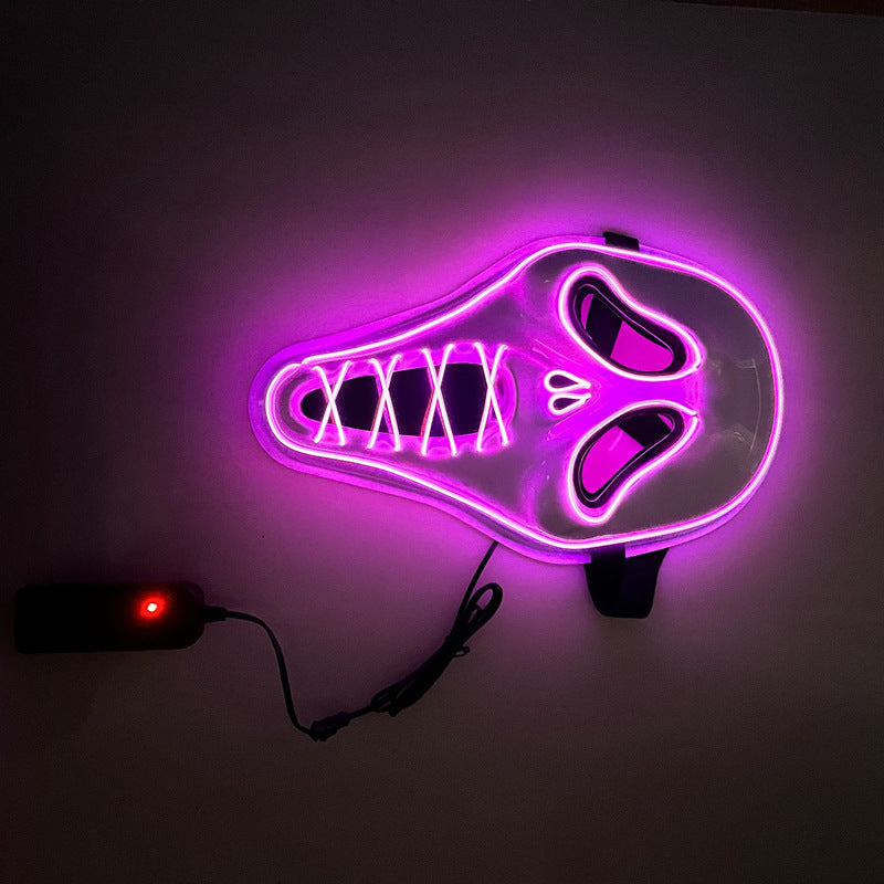 LED Glow Horror Scream Mask for Halloween - Plastic