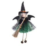 Halloween Witch with Broom Gauze Skirt Hanging Ornament - Cloth