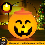 Halloween Pumpkin and Ghost Oil-Style Lantern - Plastic
