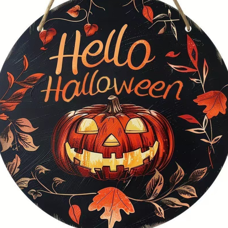 Halloween Wooden Door Sign