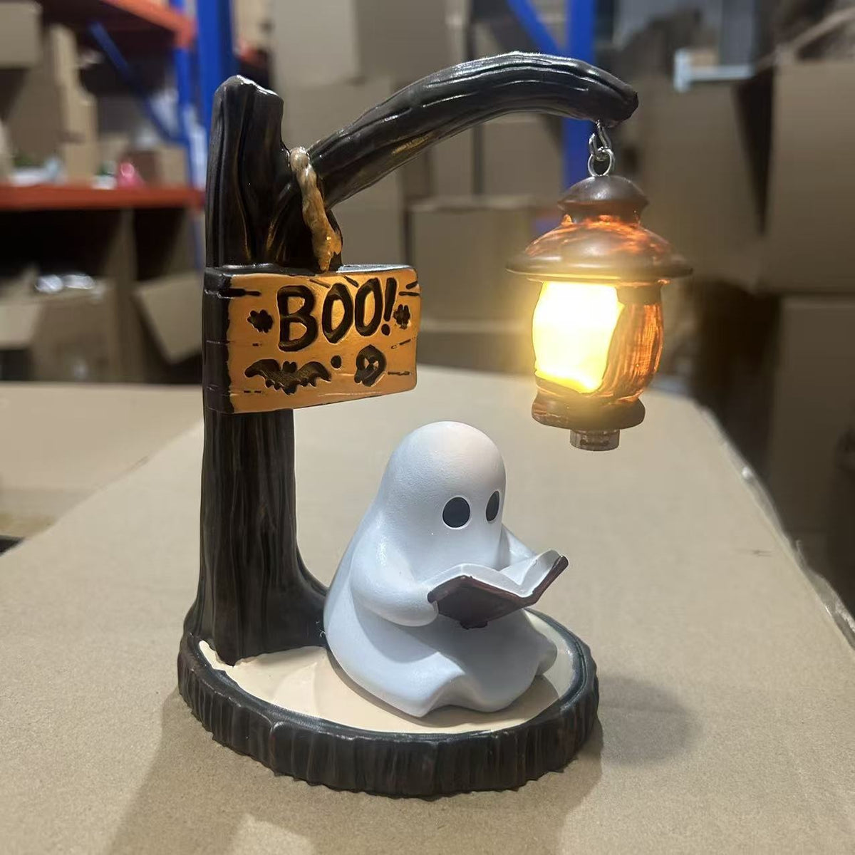 Halloween Reading Ghost Tree LED Lamp - Resin