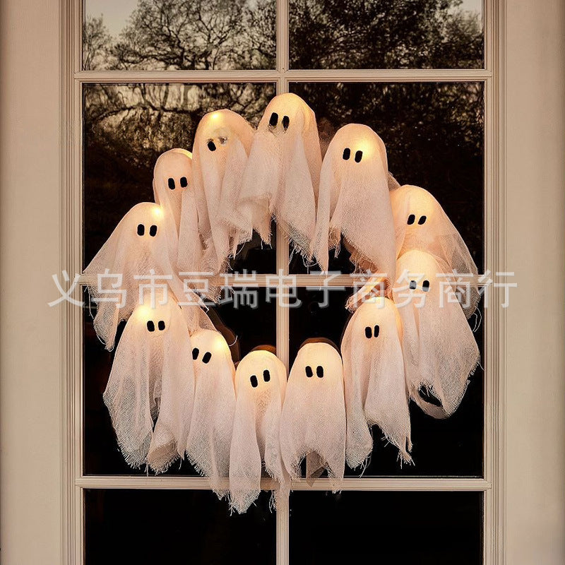 Halloween Light-Up Ghost Garland - Cloth