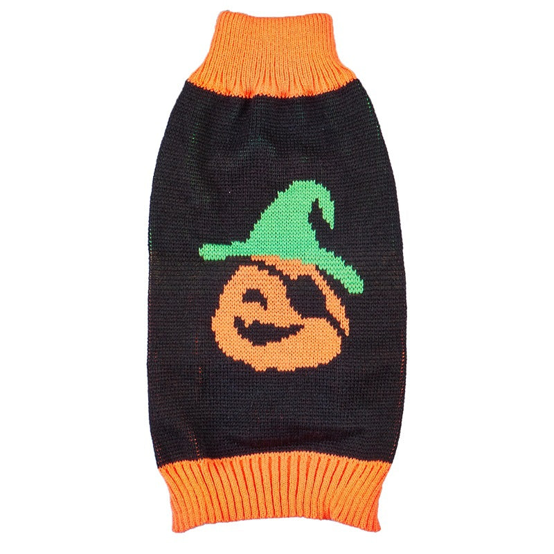 Halloween Pumpkin Knit Pet Sweater - Acrylic
