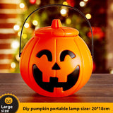 Halloween Pumpkin and Ghost Oil-Style Lantern - Plastic