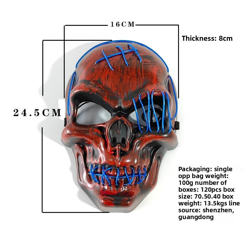 Halloween LED Skull Mask - USB Rechargeable - Plastic