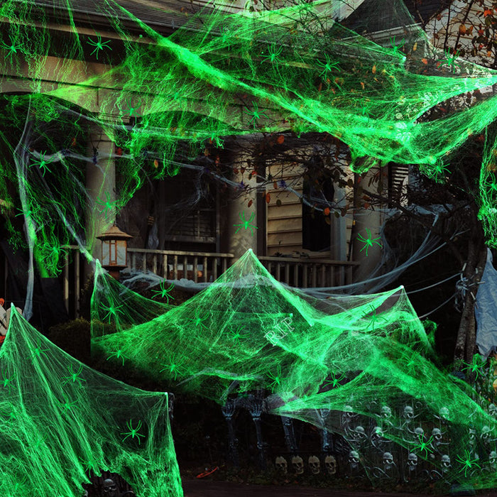 Halloween Light-Up Spider Web Decoration