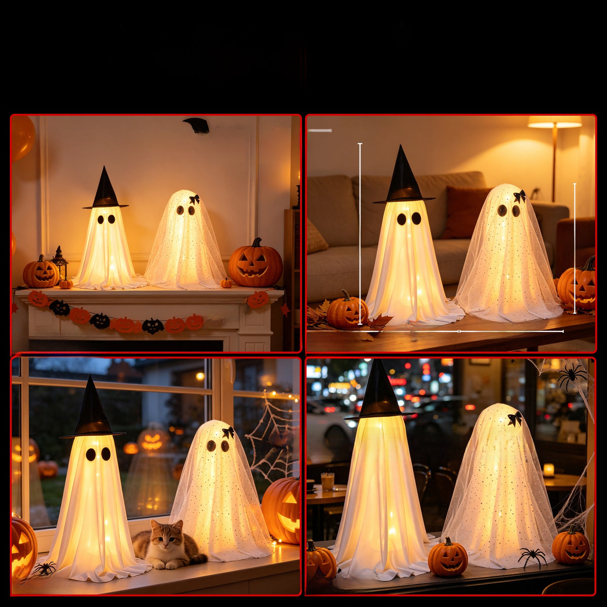 Halloween LED Standing Ghost Couple Window Decoration