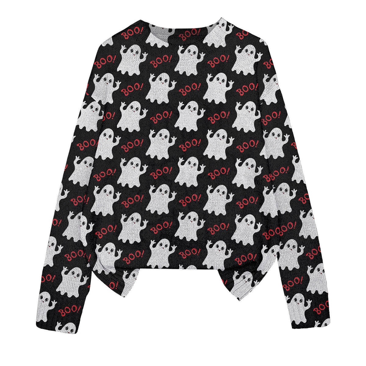 3D Print Halloween Round Neck Knitted Sweater - Polyester