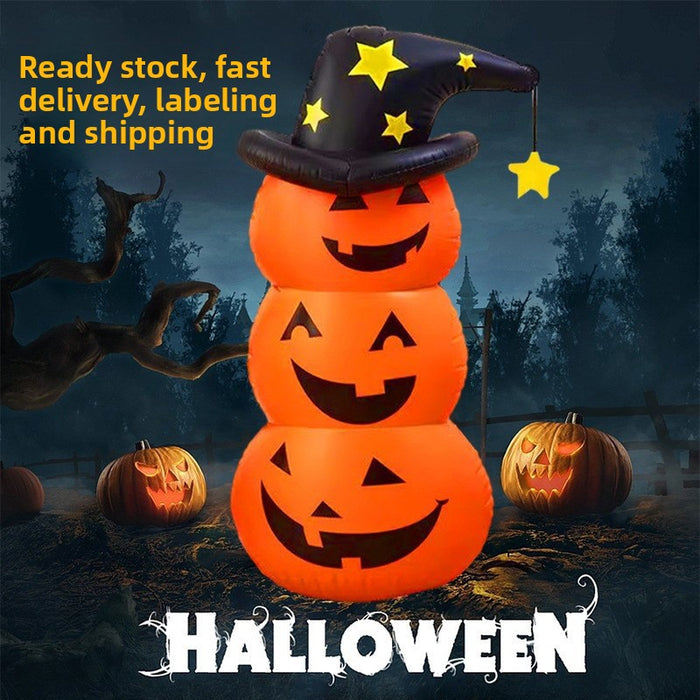 Halloween Inflatable Pumpkin Man Tumbler - PVC
