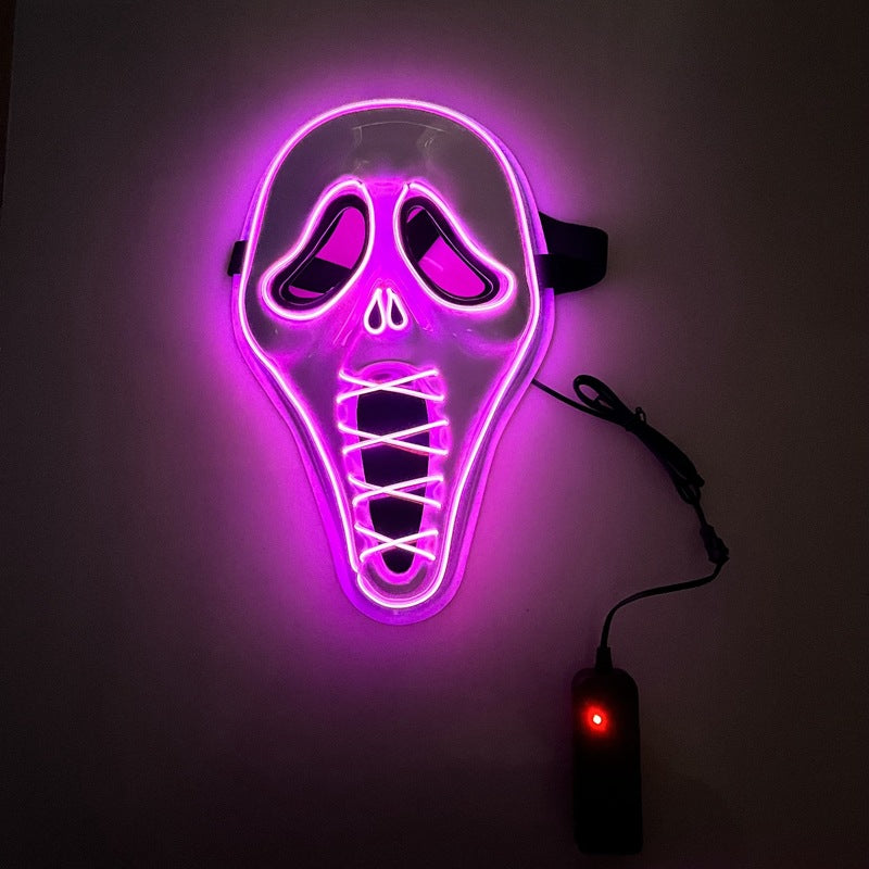LED Glow Horror Scream Mask for Halloween - Plastic