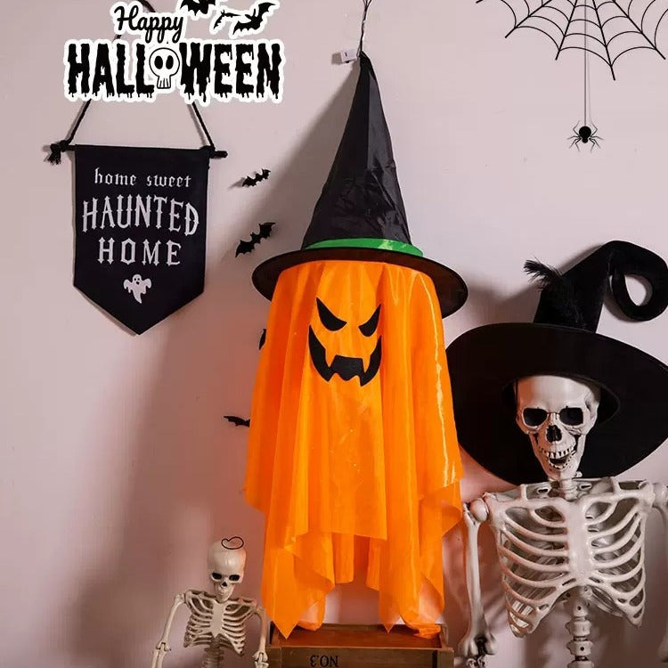 Luminous Wizard Hat Halloween Decoration with Warm Light - Cloth