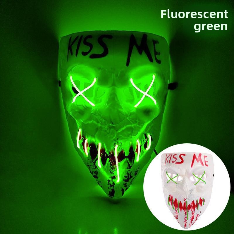 LED Glowing Mask for Halloween Masquerade - PVC
