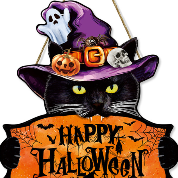 Halloween Boxwood Door Decoration