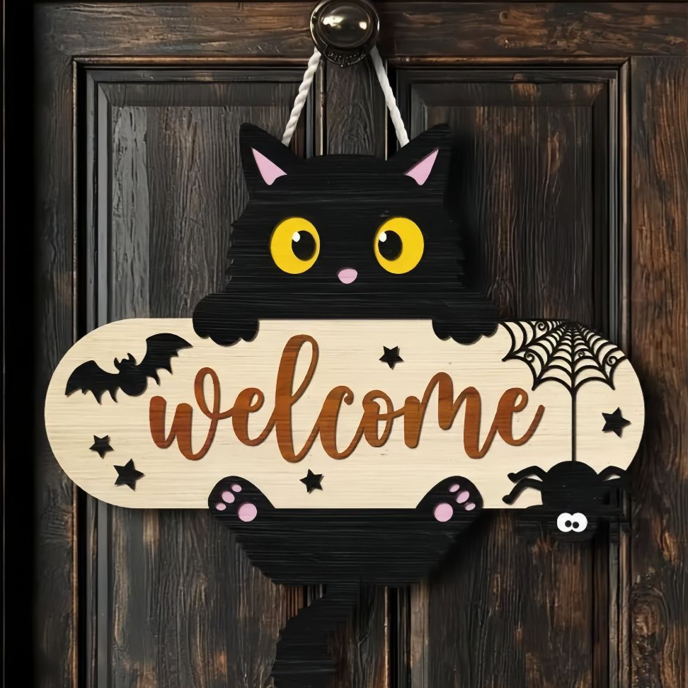 Halloween Wooden Door Sign