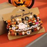 Halloween Pumpkin and Skull Bracelet