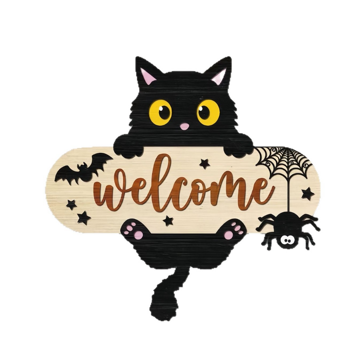 Halloween Printed Boxwood Door Sign