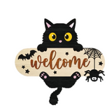 Halloween Printed Boxwood Door Sign