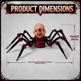 Animated Halloween Spider Head Prop with Sound and Light Effects
