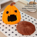 Halloween Pumpkin Pet Bed for Cats and Dogs