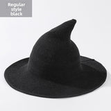 Halloween Knitted Witch Hat - Foldable Pointed Costume Hat