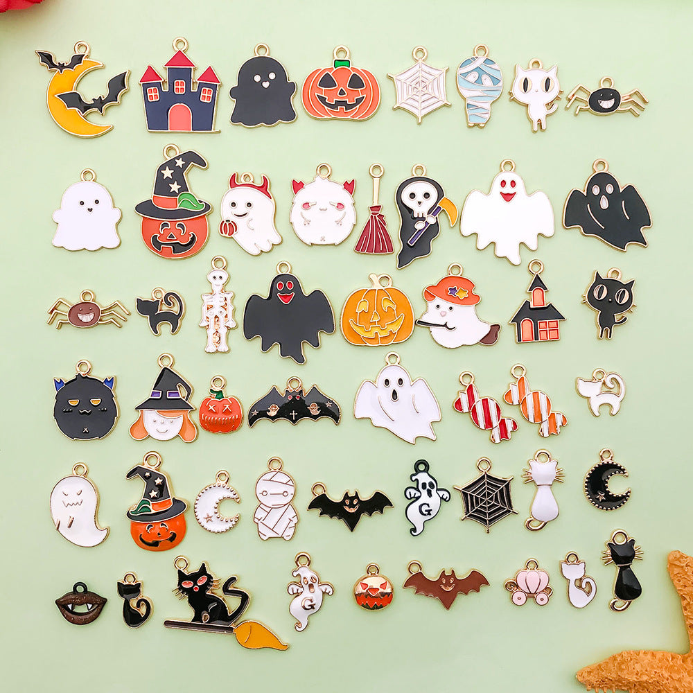 Halloween Enamel Jewelry Pendants - Alloy DIY Charms