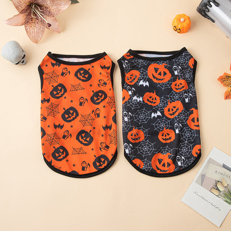 Halloween Pet Vest Pumpkin Print - Polyester
