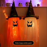 Luminous Wizard Hat Halloween Decoration with Warm Light - Cloth