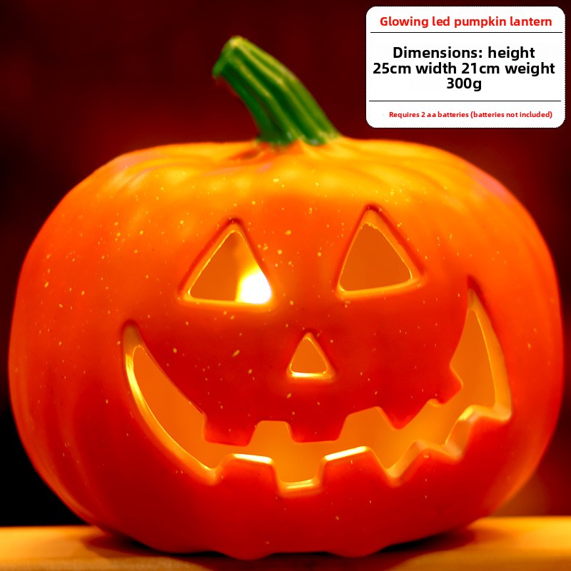 Halloween Light-Up Pumpkin Lantern - Plastic
