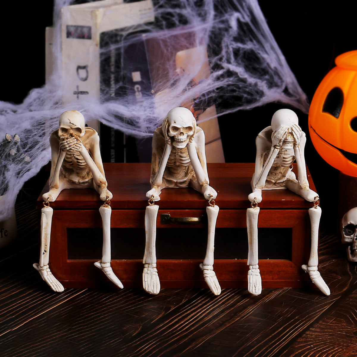 Halloween Skeleton Resin Decorations