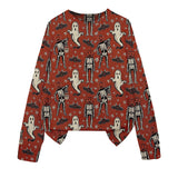 3D Print Halloween Round Neck Knitted Sweater - Polyester