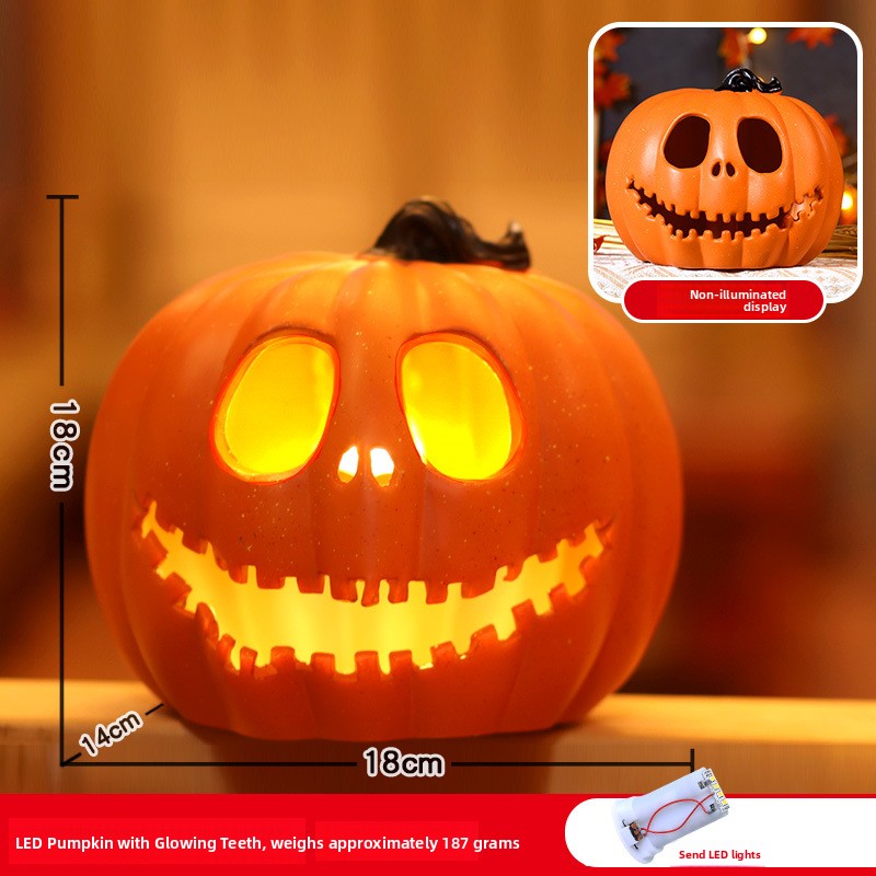 Halloween Light-Up Pumpkin Lantern - Plastic