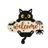 Halloween Boxwood Hanging Door Sign